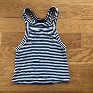Halter top striped crop top